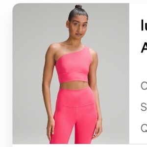 Lululemon Align Asymmetrical Bra in color Lip Gloss